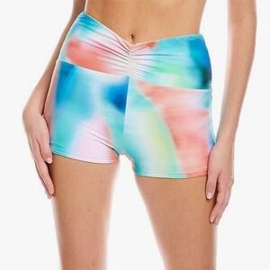 NWT Citrus | Multi/Sunset Tide Reversible High Waist Swim Shorts L